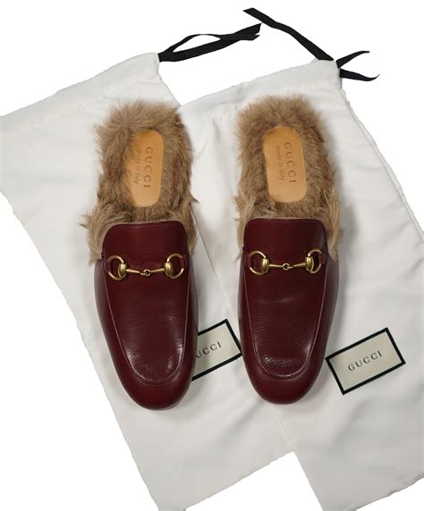 gucci fur lined princeton loafers